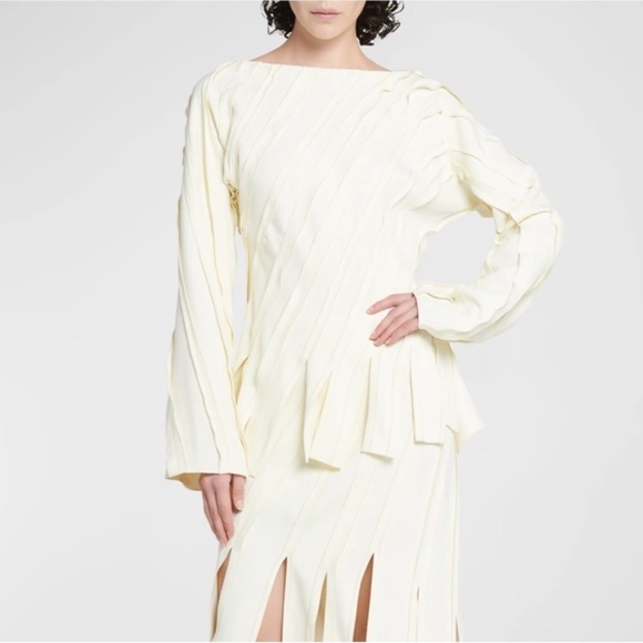 New Bottega Veneta Fluid Stretch Striped Cutaway Top Size 40 - Picture 2 of 7